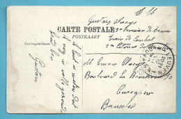 Kaart Stempel LEUVEN / LOUVAIN 1B Op 10/08/1914 Naar Cureghem (Offensief W.O.I) - Zona No Ocupada