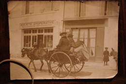 1870's Photo Musicien Saltimbanque Attelage Charente Inférieure Animée Tirage PAPIER ALBUMINÉ - Otros & Sin Clasificación