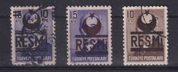1951-1957 Türkei:  Diensmarken, Freimarken  Mit Aufdruck RESMI U. Halbmond - Usati