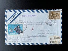 ARGENTINA 1968 REGISTERED AIR MAIL LETTER ELDORADO TO HANNOVER GERMANY 06-08-1968 - Storia Postale