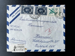 ARGENTINA REGISTERED AIR MAIL LETTER MOISES VILLE TO HANNOVER GERMANY - Briefe U. Dokumente