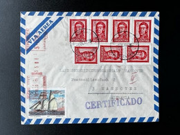 ARGENTINA 1970 REGISTERED AIR MAIL LETTER BUENOS AIRES TO HANNOVER GERMANY 06-10-1970 - Briefe U. Dokumente