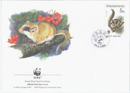 Czech Republic Ceska Republika 1996 WWF W.W.F. Forest Dormouse Dryomys Nitedula, Berry Berries, Praha - FDC