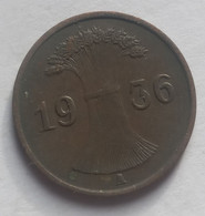 E-1 Reichpfennig 1936A Alemanha - 1 Reichspfennig
