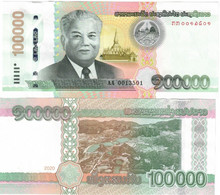 Laos 100000 Kip 2020 (2022) UNC "AA" & LOW Numbers - Laos