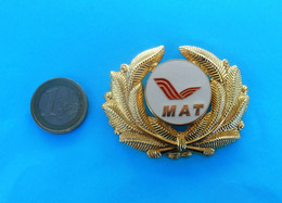 MACEDONIAN AIRLINES (MAT) Official Captain Pilot Wings Badge * Large Size * North Macedonia Airline Airways Plane Avion - Tarjetas De Identificación De La Tripulación