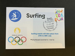 (2 N 18) 2024 France - Paris Olympic Games (28-12-2022) Sport / Surfing (in Tahiti) - Summer 2024: Paris