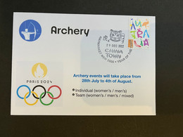 (2 N 18) 2024 France - Paris Olympic Games (28-12-2022) Sport / Archery - Summer 2024: Paris