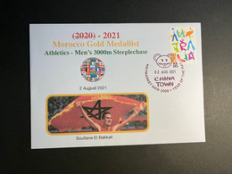 (2 N 19 A) Morocco - 2-8-2022 - Morocco Gold Medalist Tokyo Olympic Games 2020 (with OZ Stamp) - Verano 2020 : Tokio