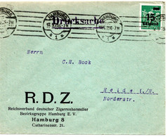 56166 - Deutsches Reich - 1923 - 15T/40M EF A DrucksBf HAMBURG -> Heide - Covers & Documents