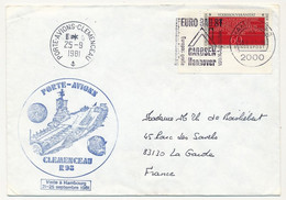 FRANCE - Env Affr TP Allemand - Porte-Avions-Clemenceau + Id Illustré + Visite à Hambourg 1981 - Poste Navale
