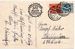 56177 - Deutsches Reich / Oberschlesien - 1921 - 20Pfg MiF A "Abstimmungskarte" BEUTHEN -> Hueddessum - Otros & Sin Clasificación