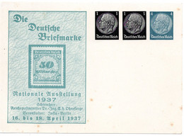 56183 - Deutsches Reich - 1937 - 1&1&4Pfg Hindenburg PGAKte "Die Deutsche Briefmarke", Ungebraucht, Etw Stockig - Stamps On Stamps