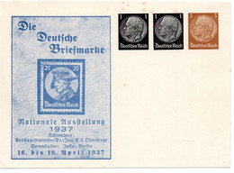 56184 - Deutsches Reich - 1937 - 1&1&3Pfg Hindenburg PGAKte "Die Deutsche Briefmarke", Ungebraucht, Etw Stockig - Briefmarken Auf Briefmarken