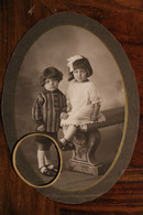 Photo 1890's Enfants Tirage Sur PAPIER Support CARTON Ovale Photographie ALBERT Format Cabinet CDC - Anciennes (Av. 1900)