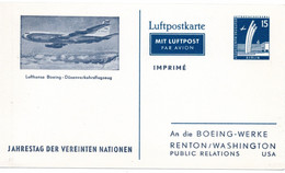 56271 - Berlin - 1960 - 15Pfg Stadtbilder PGALpKte "Lufthansa-Duesenflugzeug", Ungebraucht - Airplanes