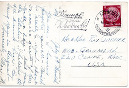 56273 - Deutsches Reich - 1937 - 15Pfg Hindenburg EF A AnsKte (senkr Bug) MUENCHEN - KAMPF DEM VERDERB -> .., WI (USA) - Storia Postale