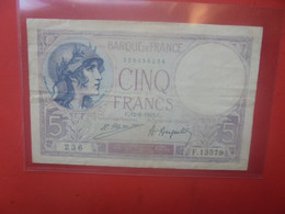 FRANCE 5 FRANCS 12-6-1923 Circuler (B.28) - 5 F 1917-1940 ''Violet''