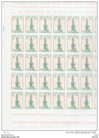 REPUBBLICA:  1974  N. TOMMASEO  -  £. 50  VERDE  E  ROSA  FGL. 50  N. -  SASS. 1266 - Ganze Bögen