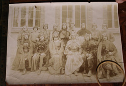 Photo 1870's Troupe D'acteurs De Théâtre Groupe Déguisés Tirage Albuminé Albumen Print Actor - Anciennes (Av. 1900)