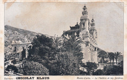 MONACO(THEATRE) PUBLICITE CHOCOLAT KLAUS - Opera House & Theather