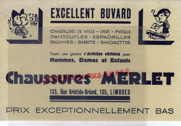 87 - LIMOGES - BEAU BUVARD CHAUSSURES MERLET - ESPADRILLES-SABOTS PANTOUFLES  GALOCHES- 135 RUE ARISTIDE BRIAND - Chaussures