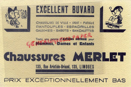 87 - LIMOGES - BEAU BUVARD CHAUSSURES MERLET - ESPADRILLES-SABOTS PANTOUFLES  GALOCHES- 135 RUE ARISTIDE BRIAND - Chaussures