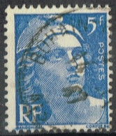 FR VAR 77 - FRANCE N° 719 B Obl. Marianne De Gandon Variété Impression Pâle Fond Défectueux - Used Stamps