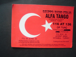 TURKEY   POSTCARDS QSL DX RADIO GROUP ALFA TANGO 2 SCAN - Radio