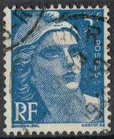 FR VAR 77 - FRANCE N° 719 B Obl. Marianne De Gandon Variété Points Blancs - Oblitérés