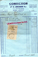87- LIMOGES- FACTURE ETS. C. BRIZARD CONFECTION- TABLEIRS BLOUSES-9-11 RUE ELIE BERTHET- MME CHAPUT COGNAC LE FROID-1976 - Textilos & Vestidos