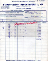 87- LIMOGES- FACTURE BONNETERIE MERCERIE ETS. VERGNENEGRE- 10 BOULEVARD CARNOT-M. BAR ST SAINT YRIEIX LA PERCHE-1960 - Kleidung & Textil