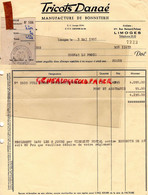 87- LIMOGES- FACTURE BONNETERIE TRICOTS DANAE- 4 BIS RUE BERNARD PALISSY-MME LATHIERE COGNAC LE FROID-1957 - Textile & Clothing