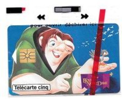 Télécarte  N S B  5 U, Cinéma, Film  LE  BOSSU  DE  NOTRE  DAME, GN 243, 13 000  Ex, 07 / 96 - 5 Eenheden