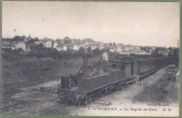 CPA TOP ANIMATION - MEURTHE ET MOSELLE - NOMENY - LE RAPIDE EN GARE - Locomotive Au 1er Plan - édition Roumieu - DD/ 6 - Nomeny