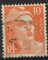 FR VAR 78 - FRANCE N° 722 Obl. Marianne De Gandon Variété Impression Défectueuse - Used Stamps