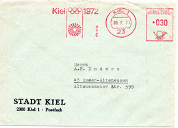 56277 - Bund - 1971 - 30Pfg AbsFreistpl KIEL - KIEL 1972 STADT KIEL -> Essen - Sommer 1972: München