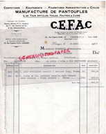 87 - LIMOGES- FACTURE CEFAC CONFECTIONS  -MANUFACTURE CHAUSSURES FEUTRES TOILE CUIR-1935-ROUGERIE 22 ROUTE D' ISLE - Kleidung & Textil