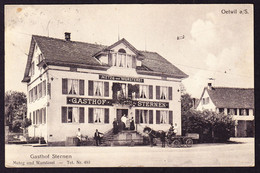 1916 Nach Guatemale Gelaufene AK Oetwil Am See. Gasthof Sternen, Metzg Und Wursterei. - Laufen-Uhwiesen 
