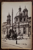 Photo 1880's Piazza Navona Roma Rome Tirage Sur PAPIER ALBUMINÉ Support CARTON Photographe Format Cabinet CDC - Old (before 1900)