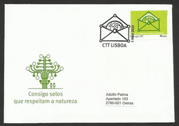 Portugal Lettre Timbre Personnalisé Cachet Campagne Environnement De La Poste 2010 Personalized Stamp Cover Environment - Brieven En Documenten