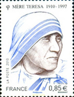 250709 MNH FRANCIA 2010 MADRE TERESA DE CALCUTA - PREMIO NOBEL DE LA PAZ 1979 - Mother Teresa