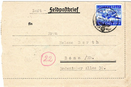 56297 - Deutsches Reich - 1944 - LuftFpBf (#L38924/22.3.44) -> Bonn - Lettres & Documents