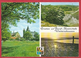 NL.- GROETEN UIT BURGH HAAMSTEDE-WESTERSCHOUWEN.KERK. STRAND. DUINEN - Souvenir De...