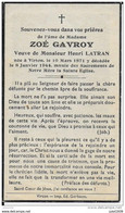 VIRTON ..-- Mme Zoé GAVROY , Veuve De Mr Henri LATRAN , Née En 1871 , Décédée En 1944 à VIRTON . - Virton