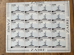 Zaire 1991, Inverted Overprint / Surcharge: Sculpture, Monuments De Kinshasa **, MNH, Complete Sheet - Ungebraucht