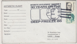 USA Cover 30Y Antarctic Development Squadron 6 Ca South Pole Station FEB 17 1986 (DF188A) - Vols Polaires