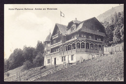 1913 Gelaufene AK, Hotel-Pension Bellevue In Amden Am Walensee. - Amden