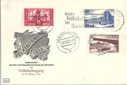 Saar - Sarre Volksbefragung FDC 1955 - FDC