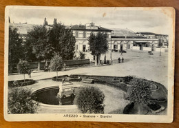 AREZZO - STAZIONE E GIARDINI  - VIAGGIATA  1937 -  G.F.254-2  - 263 - Arezzo